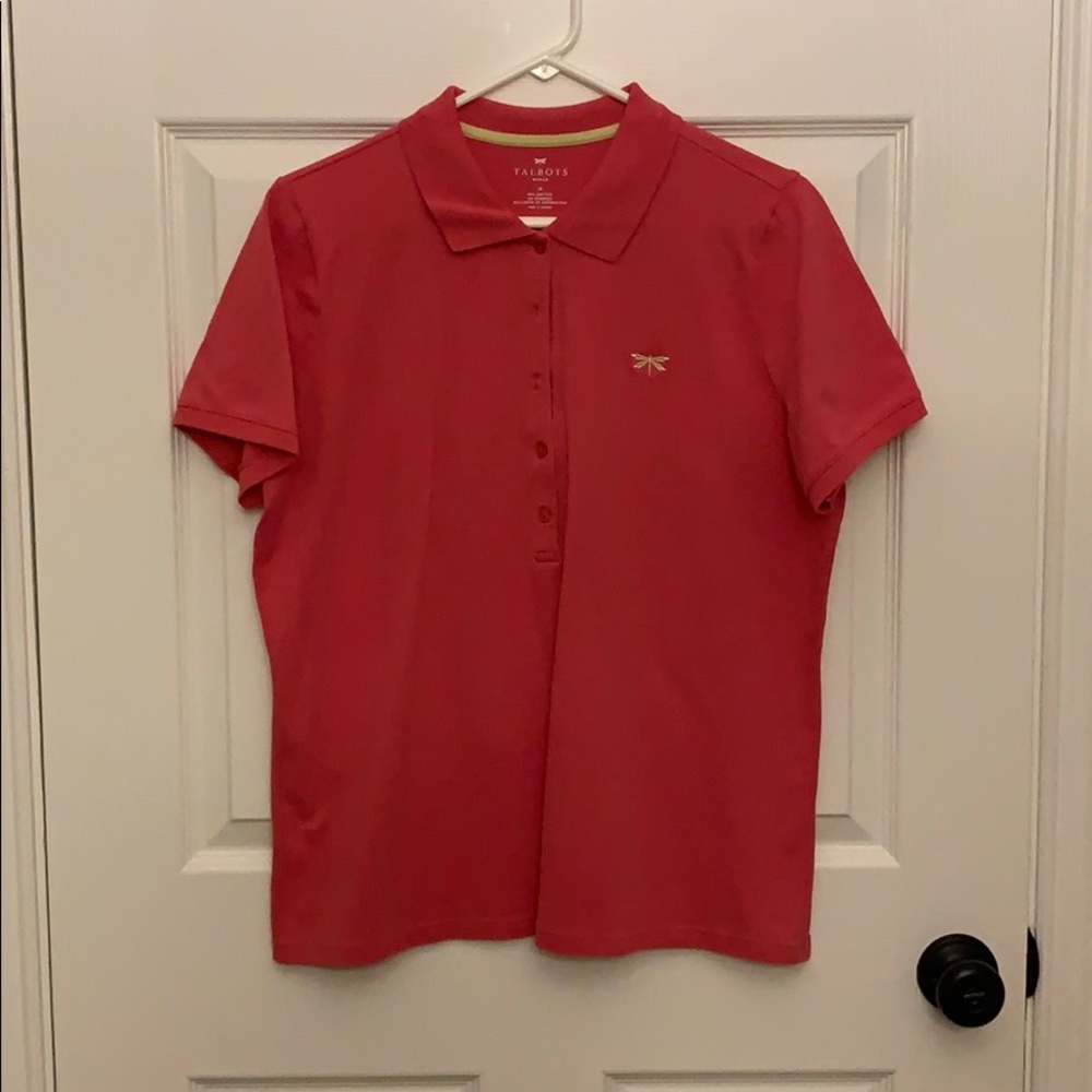 TALBOTS short sleeve pique blouse polo shirt